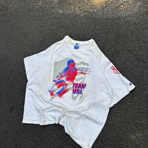 Vintage 90's Champion team USA Olympics single stitch graphic white t-shirt